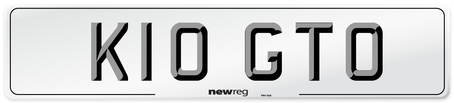 K10 GTO Number Plate from New Reg